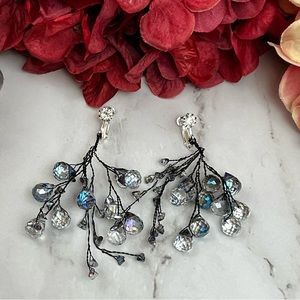 Snow Bloom Crystal Tiara Blue Color Hairband